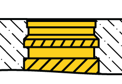 <b>Correct</b><br>Top of the Insert should be installed as close to flush as possible with the surface of the plastic.